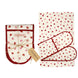 Pink Hearts Double Oven Glove and Tea Towel