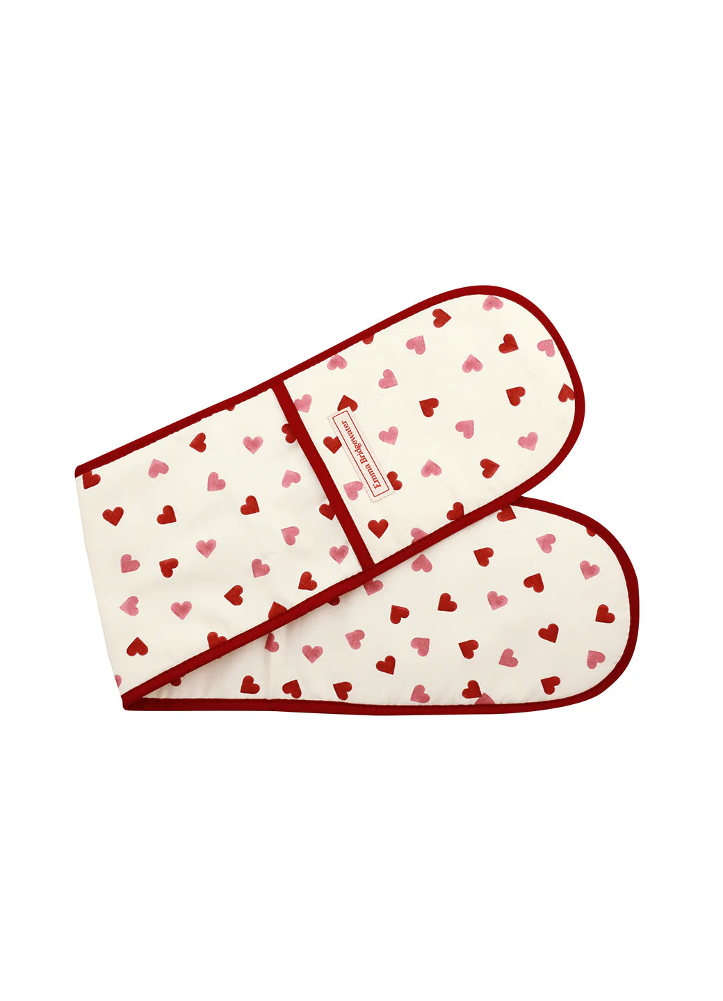 Pink Hearts Dbl Oven Glove & Tea Towel S