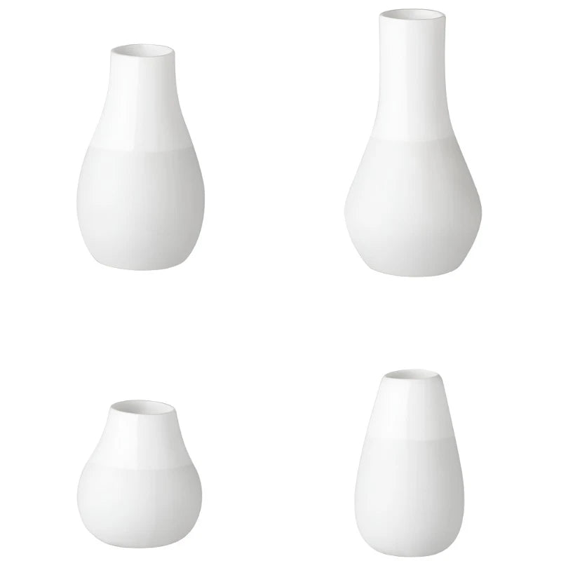 Mini White Vases Set of 4