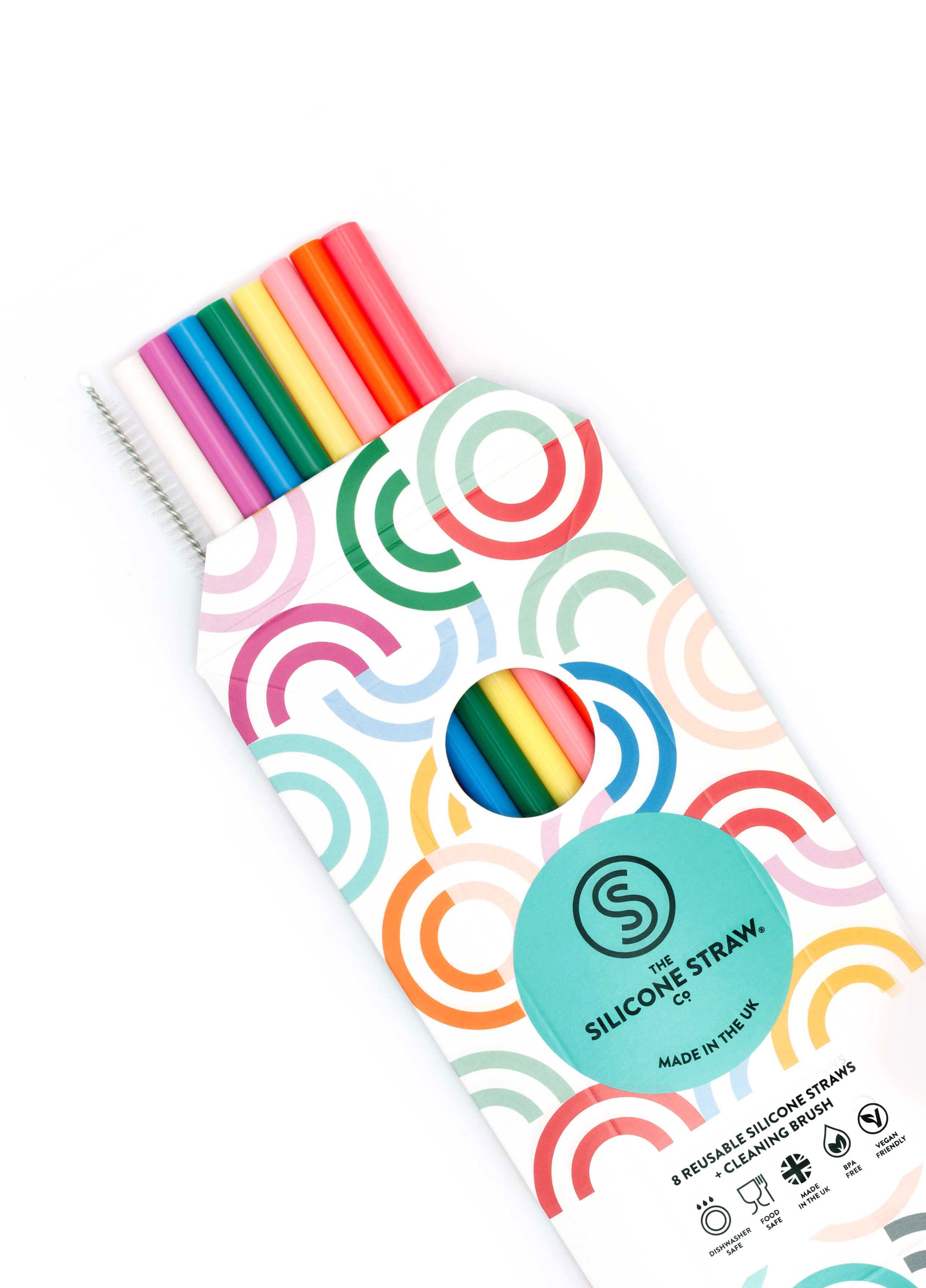 8 Colourful Reuseable Straws