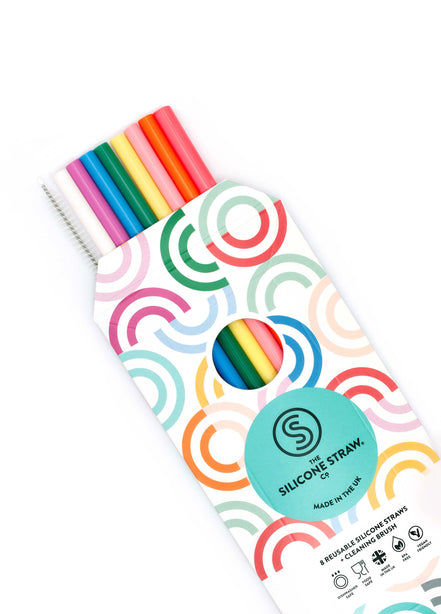 8 Colourful Reuseable Straws