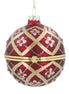 Red/Gold Floral Trellis Ball Container