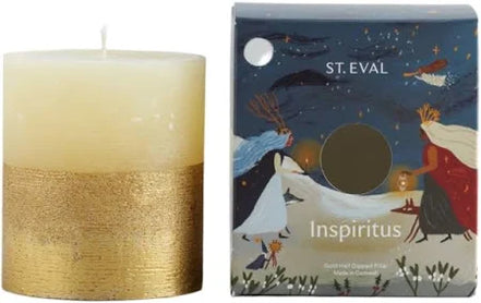 Christmas Gold Marbled Inspiritus Pillar Candle