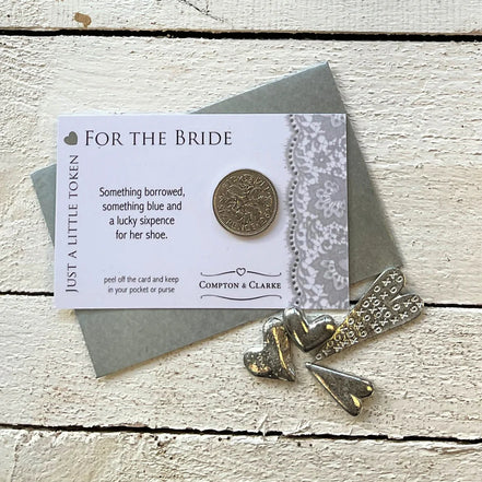 Carded Charm - Lucky Sixpence for the Bride