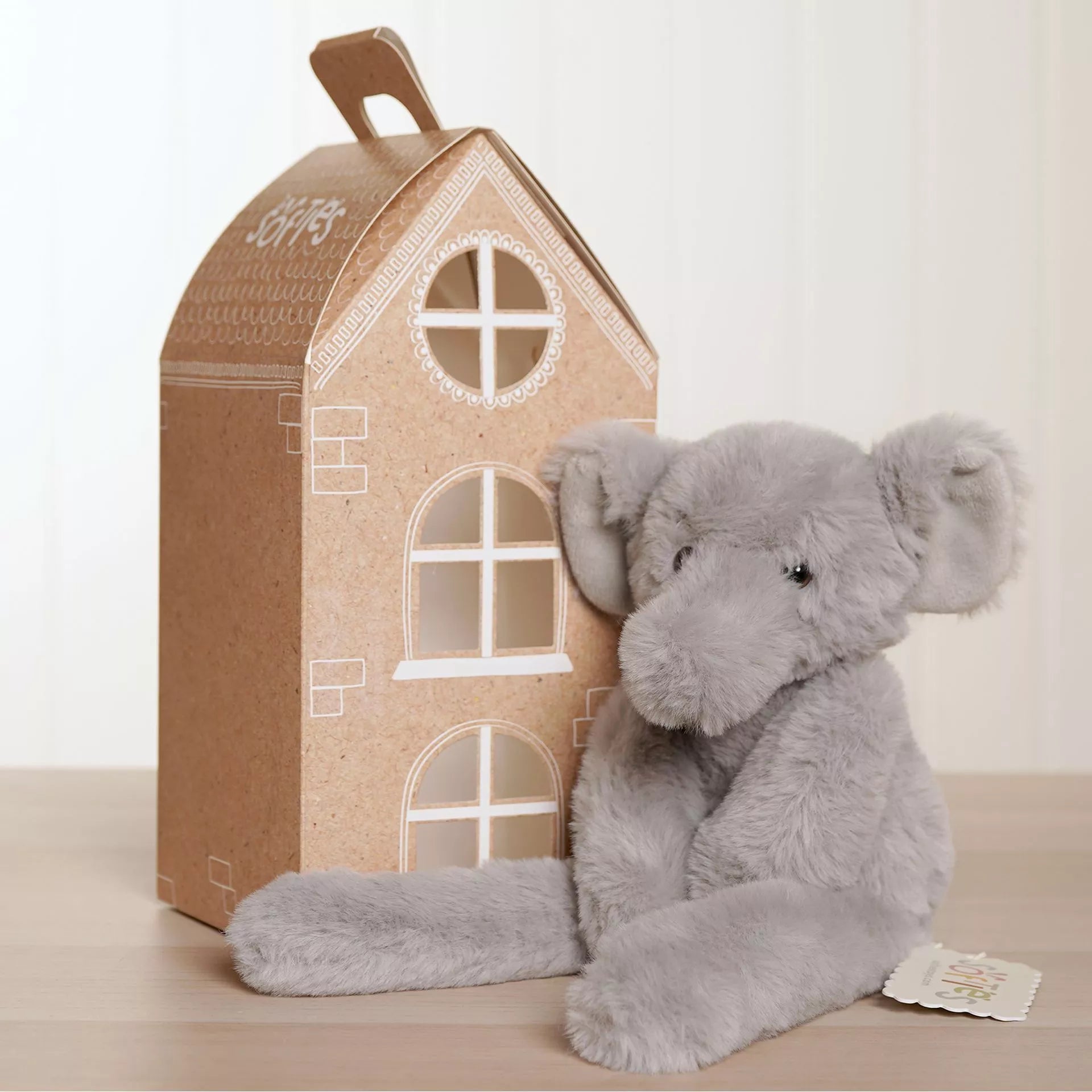 Nelly The Plush Long Leg Grey Elephant 35cm