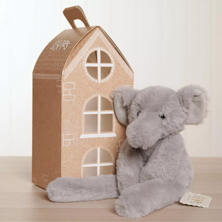 Nelly The Plush Long Leg Grey Elephant 35cm