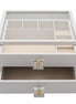 White Wooden Jewellery Box With Compartments and 2 Drawers