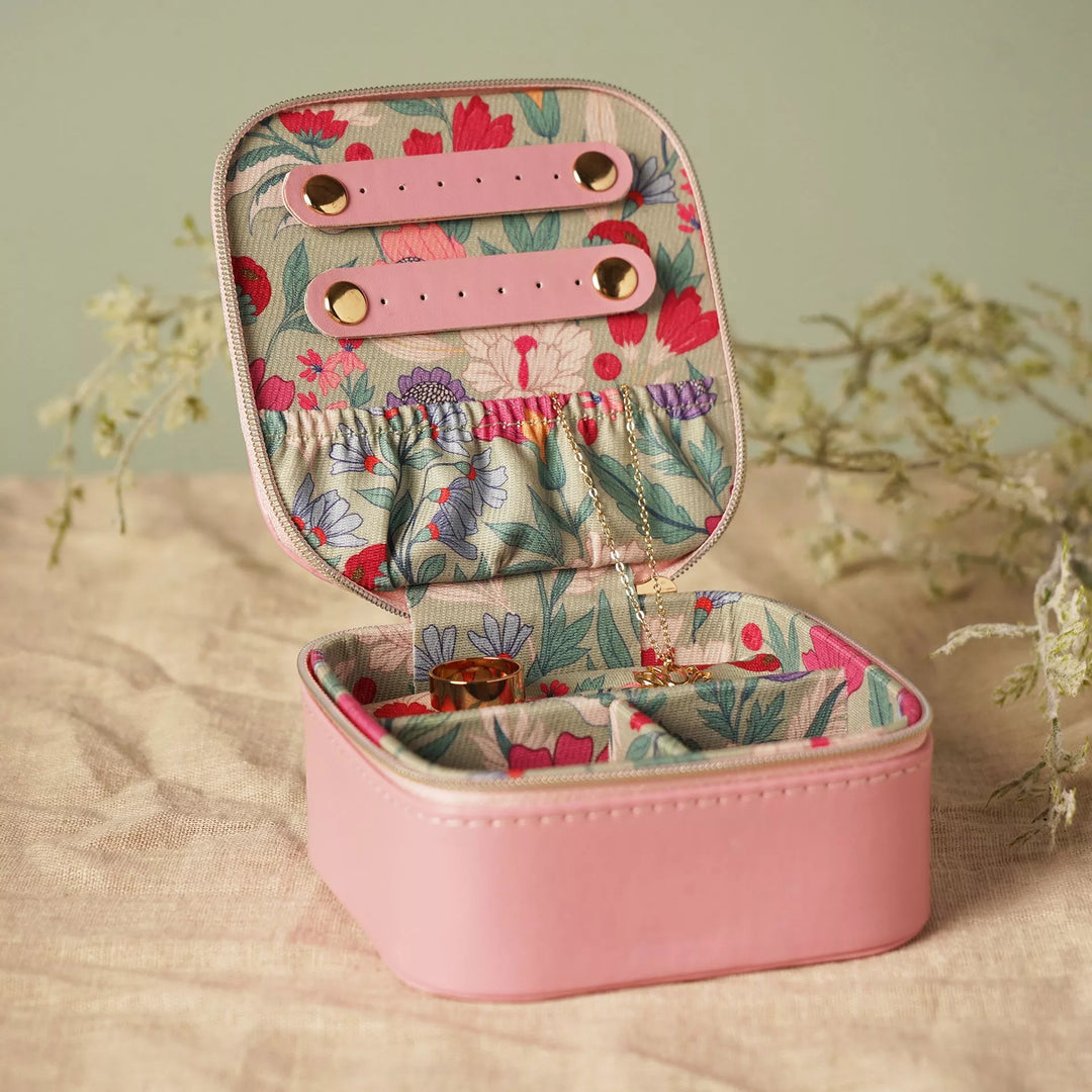Sophia Lane Pink &amp; Green Floral Jewellery Box
