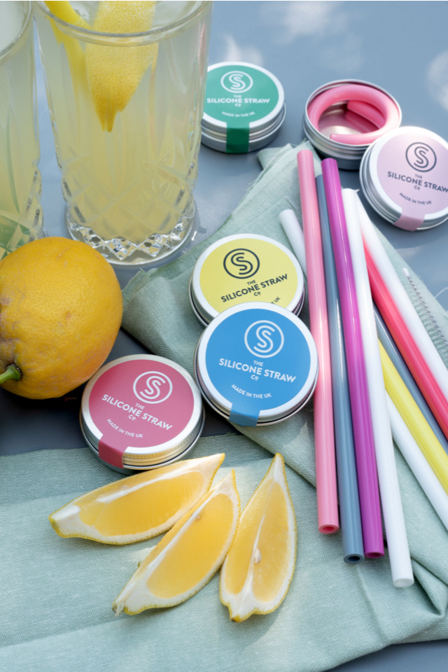 Yellow Reusable Straw in Travel Tin