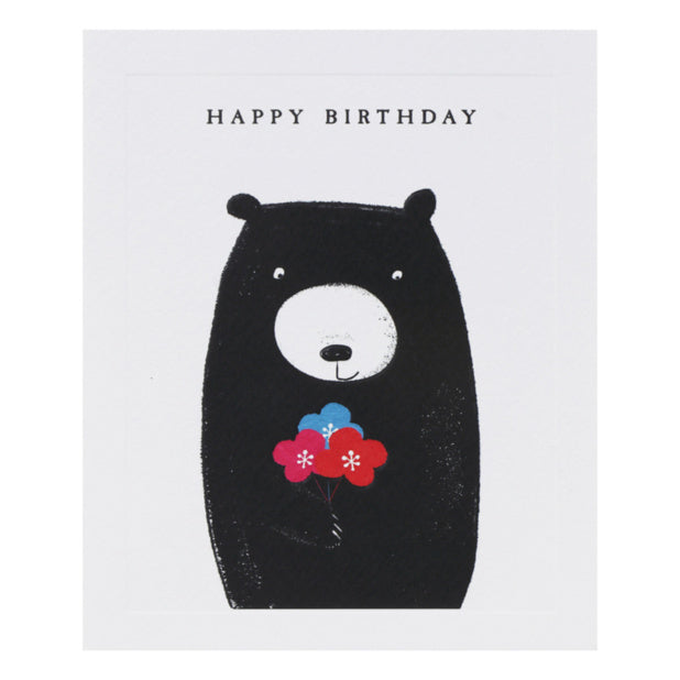 Bear &amp; Flowers Birthday Card