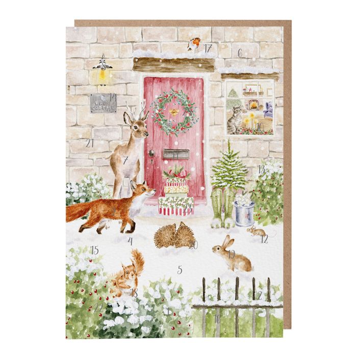 Christmas Cottage Advent Calendar Card