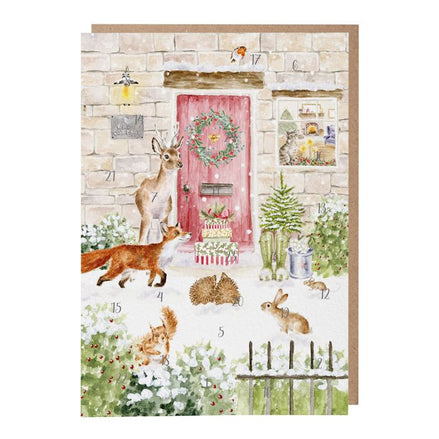 Christmas Cottage Advent Calendar Card
