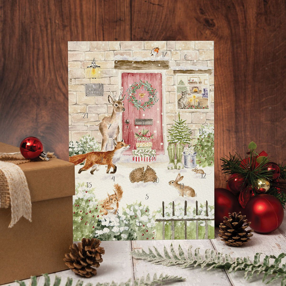 Christmas Cottage Advent Calendar Card