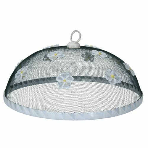 Round Food Cover - White Primroses