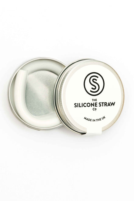 White Reusable Straw in Travel Tin