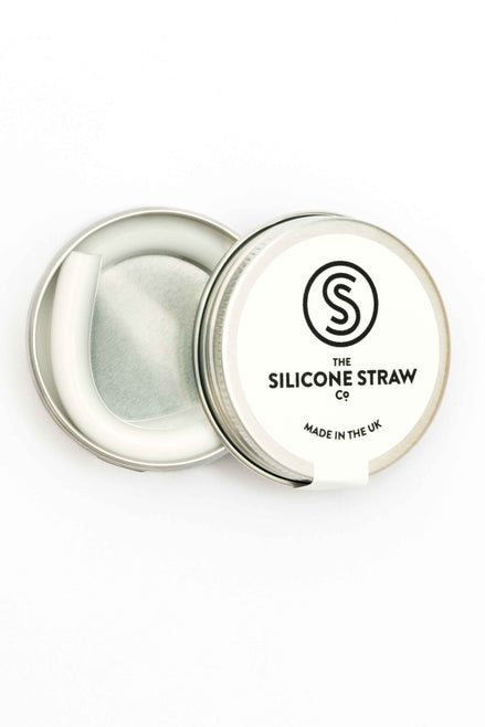 White Reusable Straw in Travel Tin
