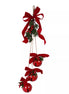 Red Bells with Bow & Faux Foliage