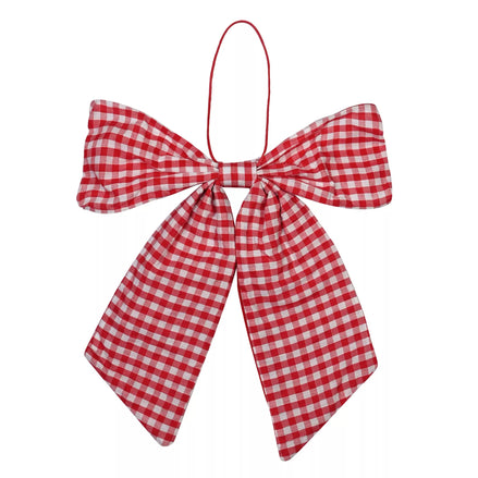 Large Red Gingham Hanging Bow