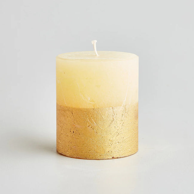 Christmas Gold Marbled Inspiritus Pillar Candle
