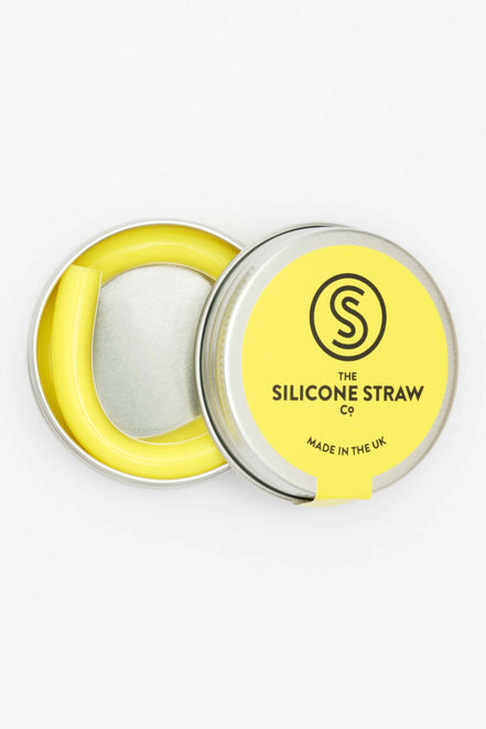 Yellow Reusable Straw in Travel Tin