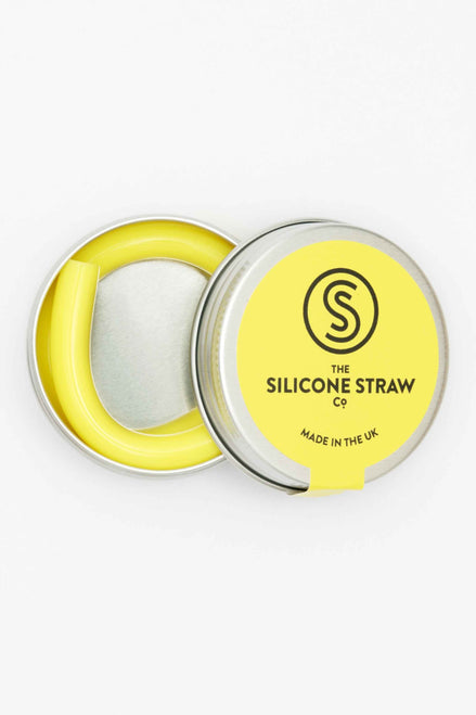 Yellow Reusable Straw in Travel Tin