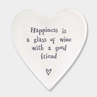 Porcelain coaster-Happiness glass wine