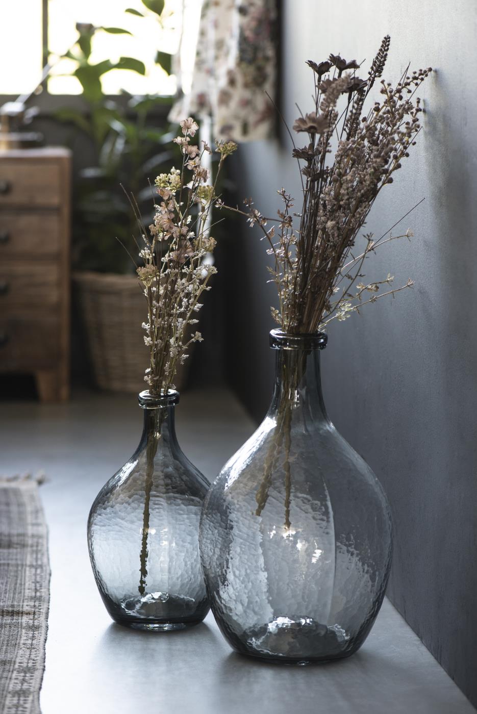 Glass Balloon Grey Glass Vase Large