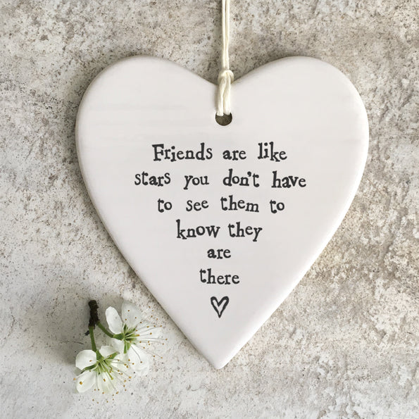 Porcelain round heart - Friends are like stars