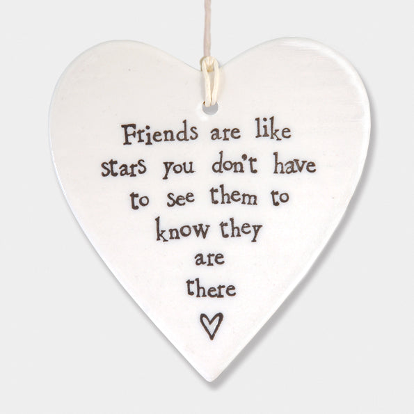 Porcelain round heart - Friends are like stars