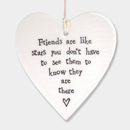 Porcelain round heart - Friends are like stars
