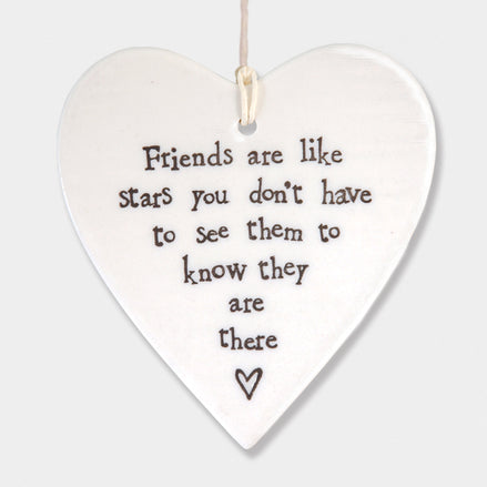 Porcelain round heart - Friends are like stars