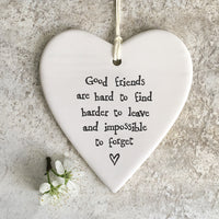 Porcelain round heart-Good friends