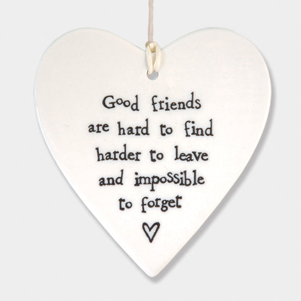 Porcelain round heart-Good friends