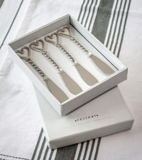 Set of 4 Twisted Heart Butter Knives