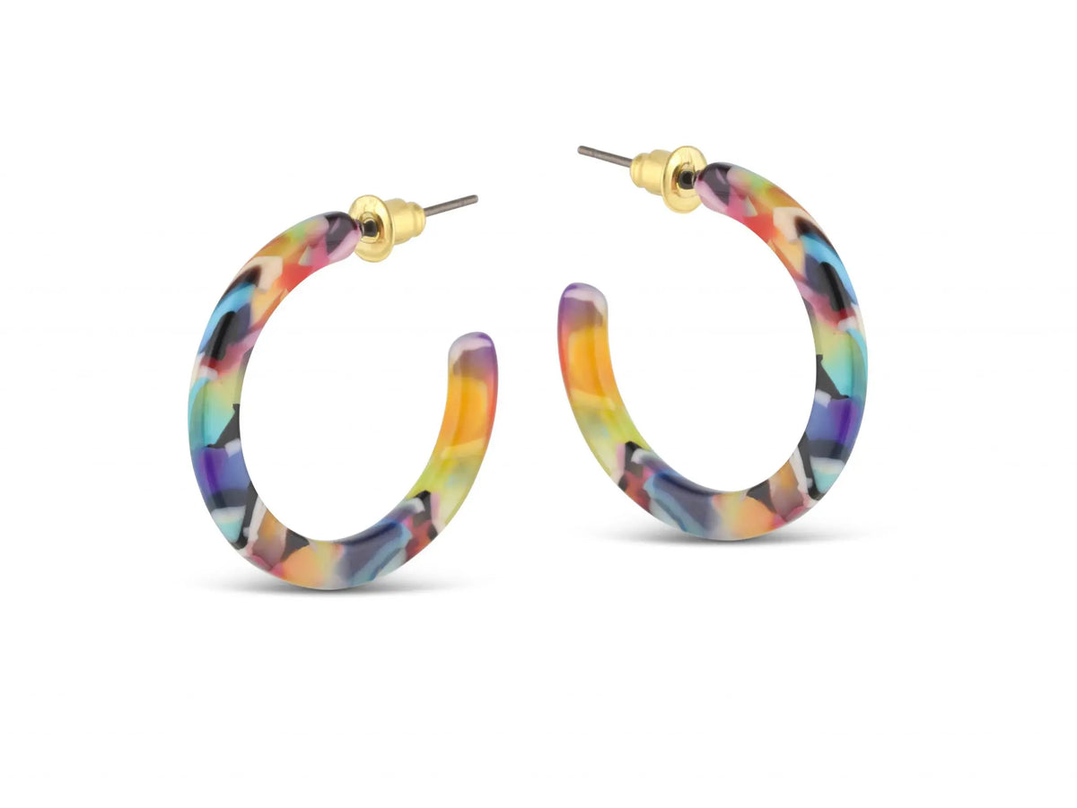 Tiny Hoop Resin Earrings (Multicoloured)