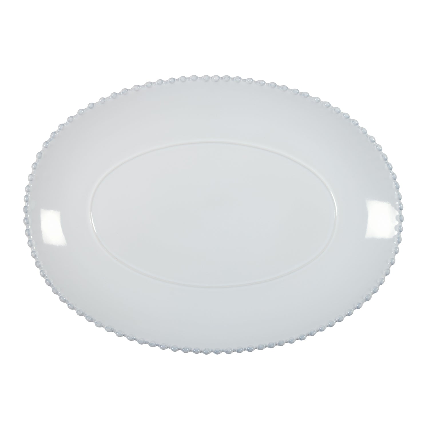 Pearl White Oval Platter Large