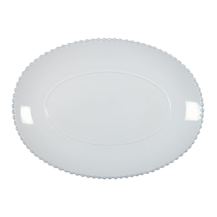 Pearl White Oval Platter Large