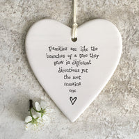 Porcelain round heart-Families like branches