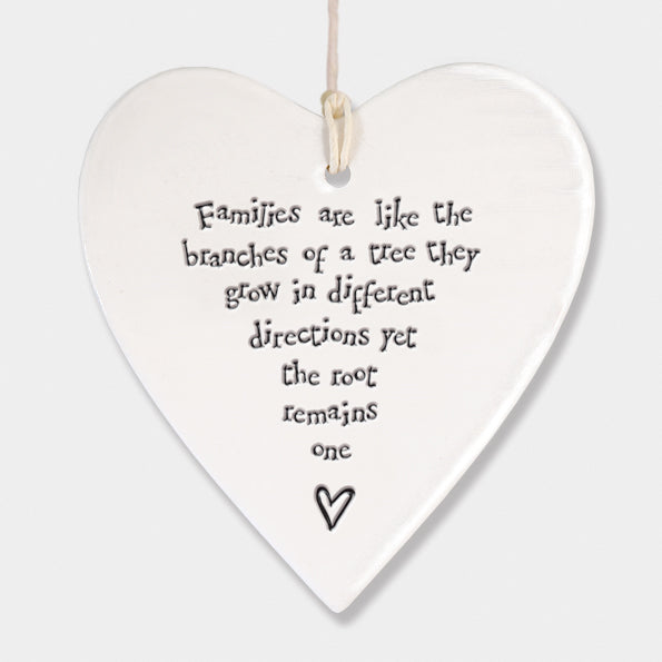 Porcelain round heart-Families like branches