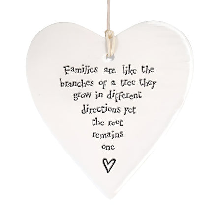 Porcelain round heart-Families like branches