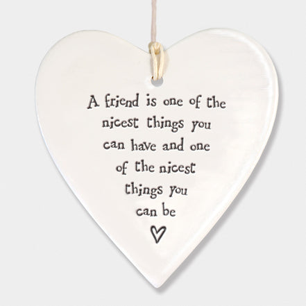 Porcelain Round Heart - Friend is nicest