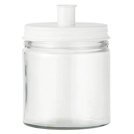Candle Holder - Metal White Lid