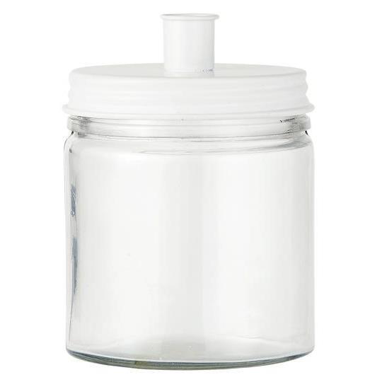 Candle Holder - Metal White Lid
