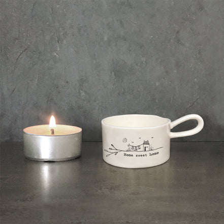 Handled Tea Light Holder - Home Sweet Home