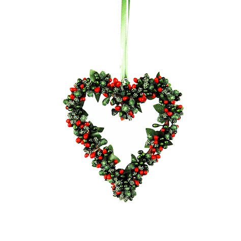 Hanging Berrybud Heart - Red/Green
