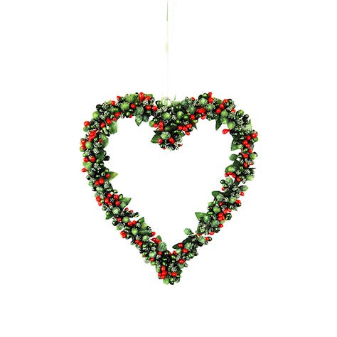 Hanging Red/Green Berrybud Heart