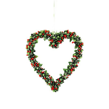 Hanging Red/Green Berrybud Heart