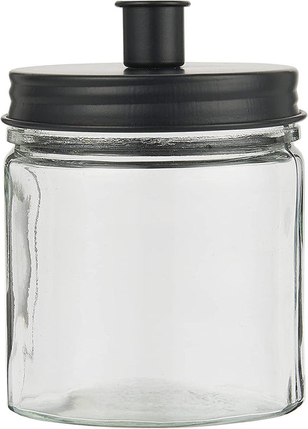 Candle Holder - Metal Black Lid