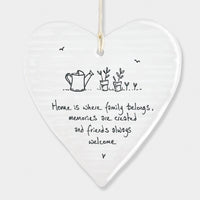 Wobbly round heart-Home is where family belongs