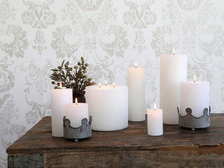 White Pillar Candle 90h